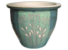 Garden Accessories, Pots & Planters > Malay Series
Flat Rim Malay Pot : Flower Carving #304 (Midnight Green)