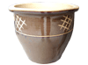 Garden Accessories, Pots & Planters > Malay Series
Flat Rim Malay Pot : Carving Art #302 (Saddle Brown/Creme)