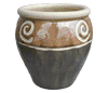 Clay Pots & Planters > Urn Series
HaiNam Urn : Design #302:<br>Rim Unglazed (Green & Brown)