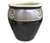 Clay Pots & Planters > Urn Series
HaiNam Urn : Design #302:<br>Rim Unglazed (Black & Grey)