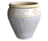 Clay Pots & Planters > Urn Series
HaiNam Urn : Design #303:<br>Rim Unglazed (Lavender & Yellow)