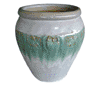 Clay Pots & Planters > Urn Series
HaiNam Urn : Stamped Design #303:<br>Rim Glazed (Lavender/Green)