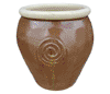 Clay Pots & Planters > Urn Series
HaiNam Urn : Stamped Design #304:<br>Rim Unglazed (Saddle Brown)