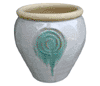 Clay Pots & Planters > Urn Series
HaiNam Urn : Stamped Design #304:<br>Rim Unglazed (Lavender/Green)