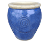 Clay Pots & Planters > Urn Series
HaiNam Urn : Stamped Design #304:<br>Rim Unglazed (Imperial Blue)