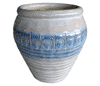 Clay Pots & Planters > Urn Series
HaiNam Urn : Stamped Design #302:<br>Rim Glazed (Lavender/Blue)