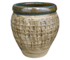 Clay Pots & Planters > Urn Series
HaiNam Urn : Stamped Design #306:<br>Rim Glazed (Brush Brown)