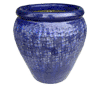 Clay Pots & Planters > Urn Series
HaiNam Urn : Stamped Design #306:<br>Rim Glazed (Imperial Blue)