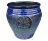 Clay Pots & Planters > Urn Series
HaiNam Urn : Stamped Design #305:<br>Rim Glazed (Blue/Green)
