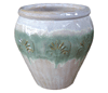 Clay Pots & Planters > Urn Series
HaiNam Urn : Stamped Design #305:<br>Rim Glazed (Lavender/Green)