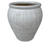 Clay Pots & Planters > Urn Series
HaiNam Urn : Stamped Design #306:<br>Rim Glazed (Off White)