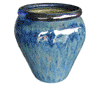 Clay Pots & Planters > Urn Series
HaiNam Urn : Plain Color:<br>Rim Glazed (Falling Blue)
