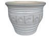 Plant Container, Pots & Planters > Malay Series
Malay Aztec Pot : Stamped Design #302:<br>Rim Unglazed (Running White)