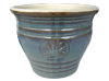 Plant Container, Pots & Planters > Malay Series
Malay Aztec Pot : Stamped Design #305:<br>Rim Unglazed (Imperial Green)