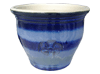 Plant Container, Pots & Planters > Malay Series
Malay Aztec Pot : Stamped Design #311:<br>Rim Unglazed (Imperial Blue)