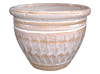 Frost Proof Pots & Planters > Malay Series
Round Rim Malay Pot : Special Art Design: Scalloped (Running Beige)