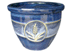 Frost Proof Pots & Planters > Malay Series
Round Rim Malay Pot : Flower Carving #109 (Imperial Blue)