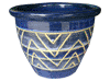 Frost Proof Pots & Planters > Malay Series
Round Rim Malay Pot : Carving Art #119 (Imperial Blue)