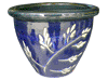 Frost Proof Pots & Planters > Malay Series
Round Rim Malay Pot : Leaf Carving #104 (Imperial Blue)
