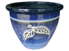 Frost Proof Pots & Planters > Malay Series
Round Rim Malay Pot : Leaf Carving #106 (Imperial Blue)