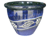 Frost Proof Pots & Planters > Malay Series
Round Rim Malay Pot : Leaf Carving #108 (Imperial Blue)