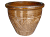 Frost Proof Pots & Planters > Malay Series
Round Rim Malay Pot : Carving Art #126 (Running Brown)