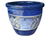 Frost Proof Pots & Planters > Malay Series
Round Rim Malay Pot : Leaf Carving #117 (Imperial Blue)