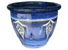 Frost Proof Pots & Planters > Malay Series
Round Rim Malay Pot : Leaf Carving #119 (Imperial Blue)