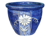 Frost Proof Pots & Planters > Malay Series
Round Rim Malay Pot : Flower Carving #131 (Imperial Blue)