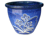 Frost Proof Pots & Planters > Malay Series
Round Rim Malay Pot : Flower Carving #132 (Imperial Blue)