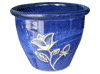 Frost Proof Pots & Planters > Malay Series
Round Rim Malay Pot : Flower Carving #133 (Imperial Blue)