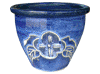 Frost Proof Pots & Planters > Malay Series
Round Rim Malay Pot : Flower Carving #134 (Imperial Blue)
