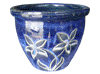 Frost Proof Pots & Planters > Malay Series
Round Rim Malay Pot : Flower Carving #135 (Imperial Blue)