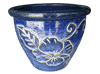 Frost Proof Pots & Planters > Malay Series
Round Rim Malay Pot : Flower Carving #136 (Imperial Blue)
