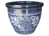 Frost Proof Pots & Planters > Malay Series
Round Rim Malay Pot : Carving Art #137 (Dark Blue/White)