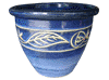 Frost Proof Pots & Planters > Malay Series
Round Rim Malay Pot : Leaf Carving #120 (Imperial Blue)