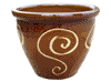 Frost Proof Pots & Planters > Malay Series
Round Rim Malay Pot : Carving Art #123 (Running Brown)