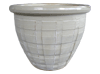 Frost Proof Pots & Planters > Malay Series
Round Rim Malay Pot : Special Art Design: Squares II (Dimple White)