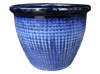 Frost Proof Pots & Planters > Malay Series
Round Rim Malay Pot : Special Art Design: Dots (Running Blue)