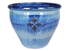 Frost Proof Pots & Planters > Malay Series
Round Rim Malay Pot : Stamped Design #112:<br>Diamond (Falling Blue)