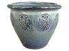 Frost Proof Pots & Planters > Malay Series
Round Rim Malay Pot : Stamped Design #108:<br>Sun Flower (Blossom Black)