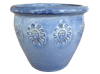 Frost Proof Pots & Planters > Malay Series
Round Rim Malay Pot : Stamped Design #108:<br>Sun Flower (Blossom Blue)