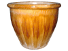 Frost Proof Pots & Planters > Malay Series
Round Rim Malay Pot : Plain Color:<br>Rim Glazed (Swirl Honey)