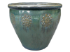 Frost Proof Pots & Planters > Malay Series
Round Rim Malay Pot : Stamped Design #108:<br>Sun Flower (Imperial Green)
