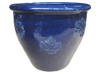 Frost Proof Pots & Planters > Malay Series
Round Rim Malay Pot : Stamped Design #116:<br>Maple Leaf (Imperial Blue)