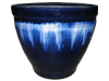 Glazed Pottery Pots & Planters > Egg Series
Brusino Pot : Plain Color:<br>Rim Glazed (Swirl Dark Blue)