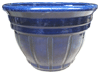 Wholesale Glazed Pottery Pots & Planters > Stackable Series
Camille Pot : Special Art Design: Vertical Grooves (Imperial Blue)