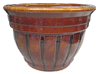Wholesale Glazed Pottery Pots & Planters > Stackable Series
Camille Pot : Special Art Design: Vertical Grooves (Brown)