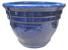Wholesale Glazed Pottery Pots & Planters > Stackable Series
Camille Pot : Special Art Design: Swirl Grooves (Imperial Blue)