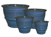 Outdoor Pottery Pots & Planters > Contemporary Series
Garuna Pot : Hammered Design (Running Blue)